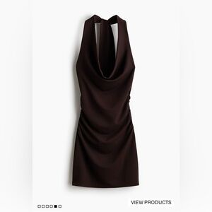 H&M Dark Brown Draped Slip Dress